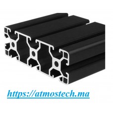 Profilé standard en aluminium noir 2060 avec une rainure en V d'une longueur de 1m