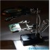 Station Troisième Main au Soudage 5LEDs Loupe à Poser Support avec Pince pour Soudure 