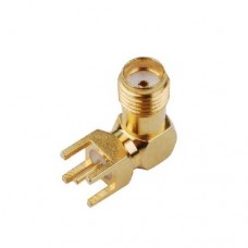 Connecteur RF coaxial SMA femelle coudé 90° à souder sur PCB