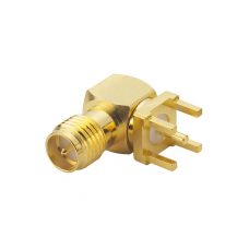 Connecteur RF coaxial SMA male coudé 90° à souder sur PCB