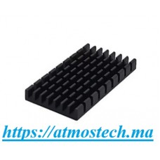 Dissipateur thermique en aluminium avec tampon adhésif thermique, 50x25x5mm, noir, usine