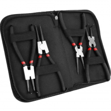 Kit de 4 Pinces à Circlips 180 mm – Intérieures et Extérieures, Droites et Coudées