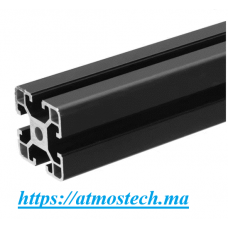 Profilé standard en aluminium noir 2020 avec une rainure en V d'une longueur de 1m	