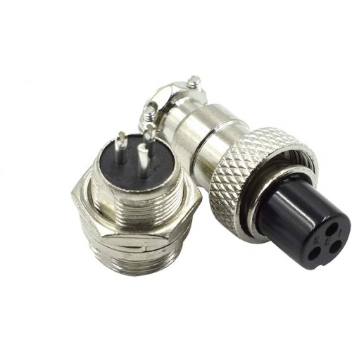 Câble Aviation GX12 3 Broches Mâle/femelle – 1 Mètre, 20 AWG – Pour Connexions électriques En Milieu Industriel, Auto, Maritime - 2