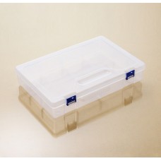 Boîte plastique avec couvercle, transparente 30x20x6 cm