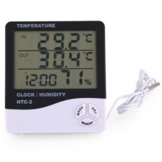 HTC-2 Thermomètre hygromètre Humidimètre Horloge Alarme