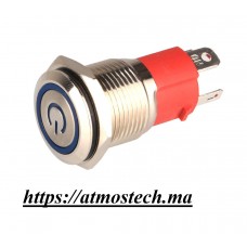 interrupteur À bouton-Poussoir autobloquant 22mm Lumineux Rouge en acier inoxydable  LED light 3-6V