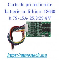 Plaque de protection de batterie au lithium, 7S 25.9, 29.4V, 18650 V, protection de charge et de décharge équilibrée, limite de courant 15A